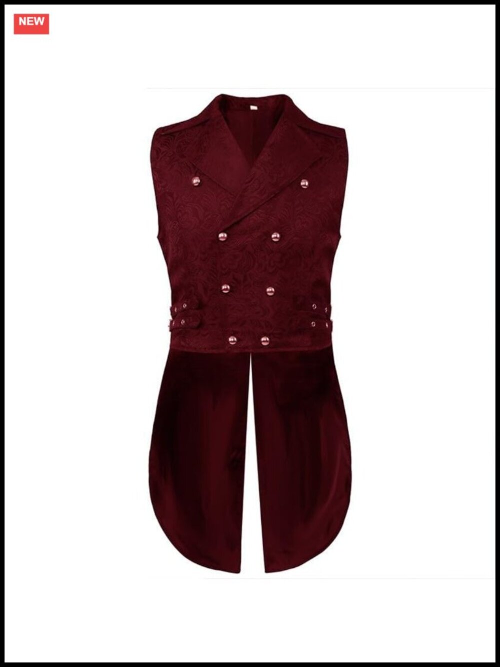 Steampunk Victorian Ruffled Double Breasted Sleeveless Vest Tailcoat